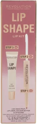 Набор для губ Makeup Revolution Lip Shape Rose Pink карандаш фиксатор цвета и блеск оттенок розовый 0.2 г+1.5+9 мл