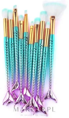 Набор кистей для макияжа Beauty Design Mermaid 10 шт. с ручками русалочий хвост