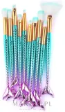 Набор кистей для макияжа Beauty Design Mermaid 10 шт. с ручками русалочий хвост — фото 1