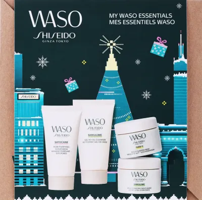 Набор для лица Shiseido Waso Holiday Kit очищающий гель-масло гель-крем и маски 30+30+15 мл