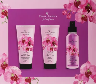 Набор для тела Primo Bagno Floral Wild Orchid гель лосьон и спрей с алоэ и глицерином 100+100+150 мл