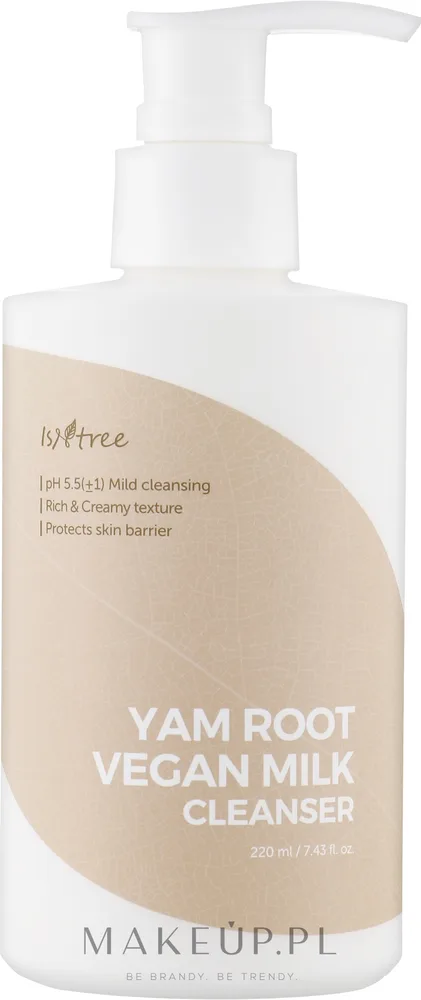 IsNtree Yam Root Vegan Milk успокаивающее молочко для умывания с ямсом лотосом и водорослями 220 мл