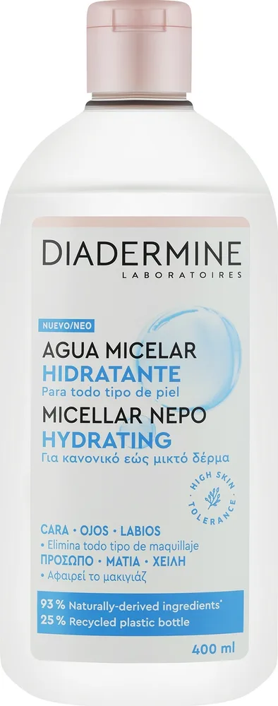 Мицеллярная вода Diadermine Moisturizing Micellar Water для лица и глаз, для всех типов кожи, 400 мл