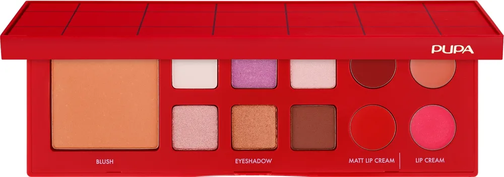 Палетка для макияжа лица, глаз и губ Pupa Pupart S Palette 2023, оттенок 003 - Red