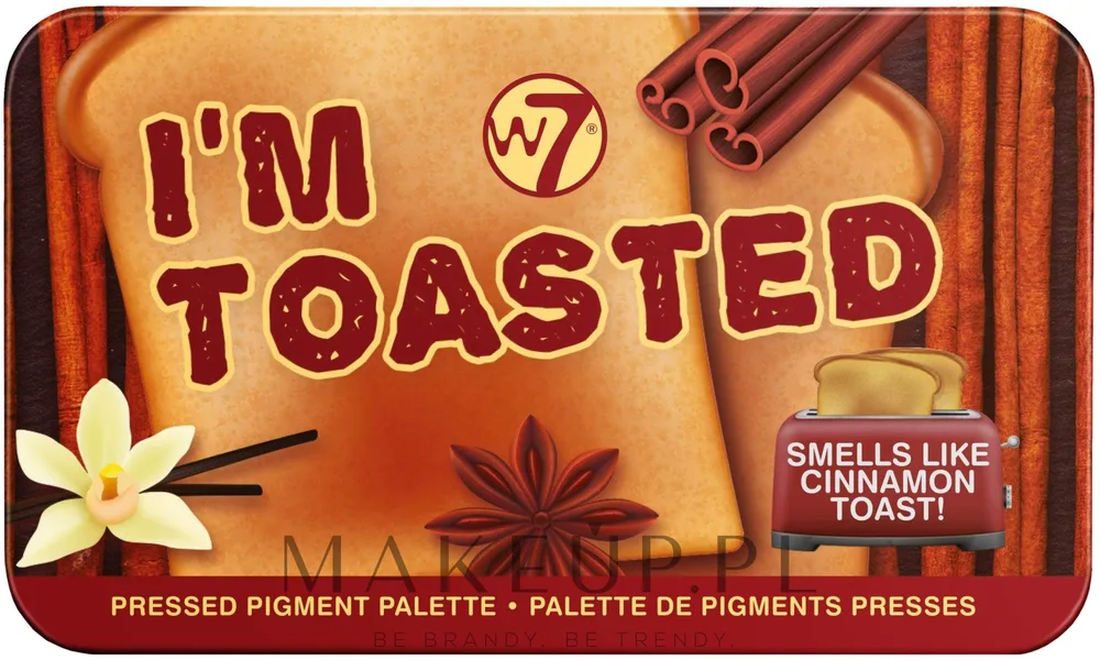 Палетка теней для век W7 I'm Toasted Pressed Pigment Palette 8 оттенков
