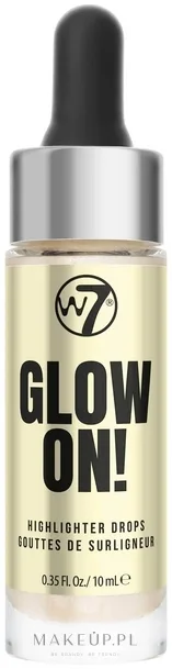 Хайлайтер для лица W7 Glow On! Highlighter Drops жидкий, с эффектом сияния, 10 мл, оттенок Honeyed