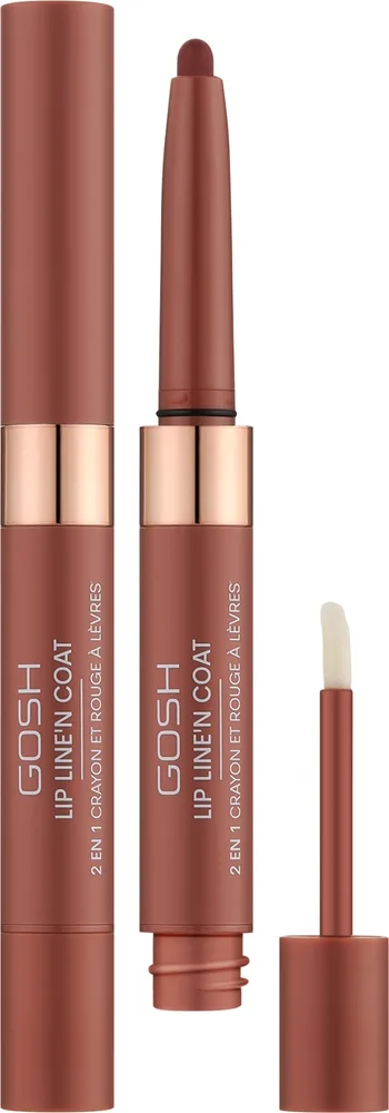 Gosh Copenhagen Kredka do ust 2w1 - Помада-карандаш для губ Gosh Lip Line'n Coat 2 в 1, оттенок 005 - Brown Sugar