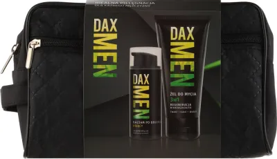 Мужской набор DAX Men гель 3в1 для лица тела и волос и бальзам после бритья с косметичкой 180+50 мл