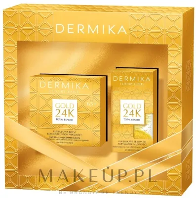 Набор для лица Dermika Luxury Gold 24k крем и сыворотка с 24K золотом маслом авокадо и макадамии 50+60 мл