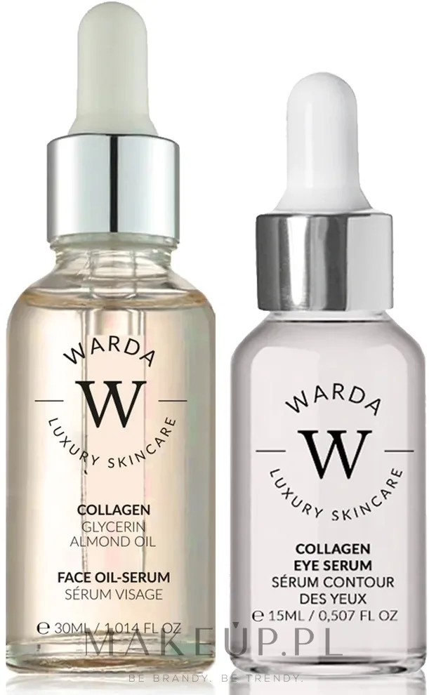Набор для лица Warda Collagen масло-сыворотка и сыворотка для век с коллагеном экстрактом граната и миндалем 30+15 мл