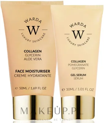 Набор для лица Warda Collagen крем и гель-сыворотка с коллагеном экстрактом граната и миндалем 50+30 мл