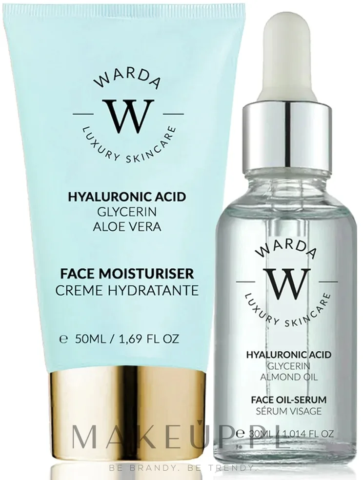 Набор для лица Warda Hyaluronic Acid крем и масло-сыворотка с гиалуроном миндалем и гранатом 50+30 мл
