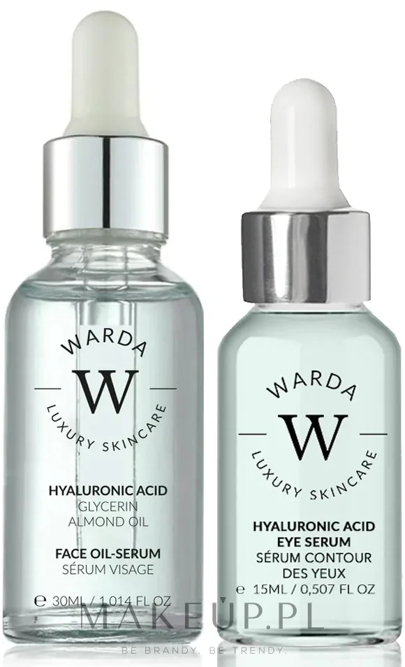 Набор для лица Warda Hyaluronic Acid масло-сыворотка и сыворотка для век с гиалуроном миндалем и гранатом 30+15 мл