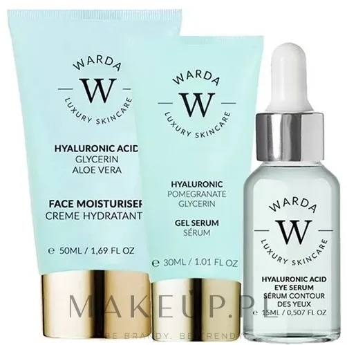 Набор для лица Warda Hyaluronic Acid крем гель-сыворотка и сыворотка для век с алоэ и гиалуроном 50+30+15 мл