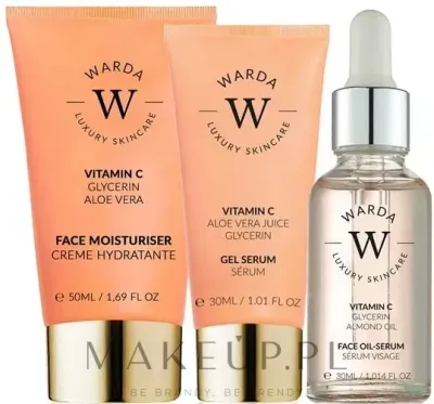 Набор для лица Warda Vitamin C крем гель-сыворотка и масло-сыворотка с витамином C гранатом и миндалем 50+30+30 мл