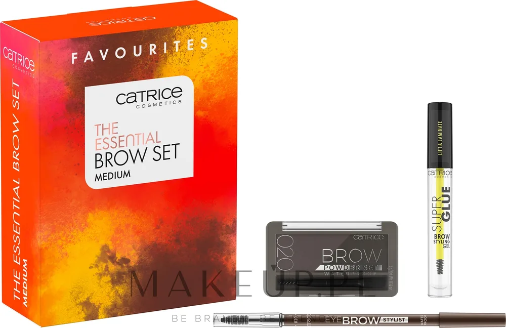 Набор для бровей Catrice The Essential Brow Set средний пудра карандаш и фиксирующий гель 4 г+1.6 г+4 мл