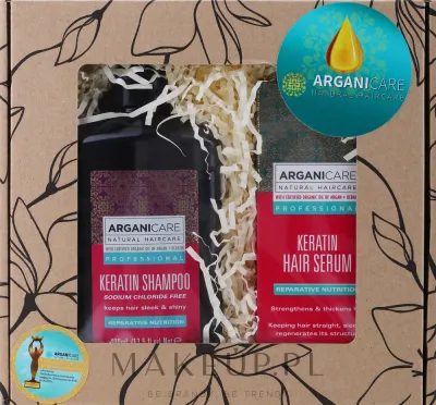 Набор Arganicare Keratin шампунь с кератином 400 мл и сыворотка для волос 100 мл