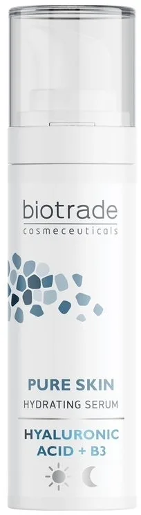 Увлажняющая сыворотка для лица Biotrade Pure Skin, гиалуроновая кислота, ниацинамид и пантенол, 30 мл