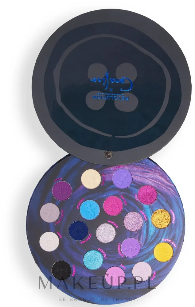 Палетка теней Makeup Revolution x Coraline Button Eye Palette 18 оттенков