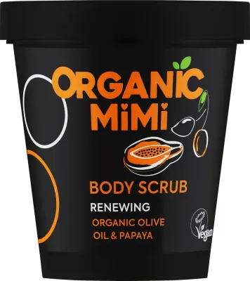 Organic Mimi Organic Mimi Body Scrub Renewing Olive & Papaya - Обновляющий скраб для тела с оливковым маслом и папайей 250 г