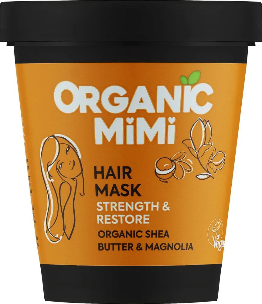 Укрепляющая маска для волос Organic Mimi Shea & Magnolia восстановление, масло ши, кокосовое масло, экстракт магнолии, 200 мл