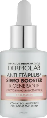 Deborah Dermolab Regenerating Booster регенерирующая укрепляющая сыворотка с гиалуроновой кислотой, коллагеном и эластином для лица и шеи, 30 мл