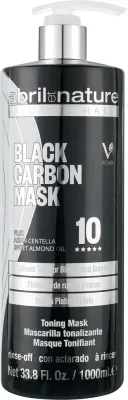 Чёрная тонирующая маска для светлых волос Abril et Nature Black Carbon против желтизны, центелла, миндальное масло, пигменты, 1000 мл