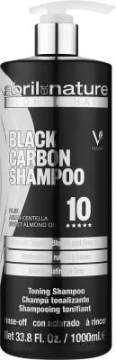 Тонирующий шампунь Abril et Nature Black Carbon против желтизны, с маслом миндаля и центеллой азиатской, 1000 мл