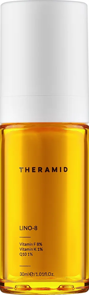 Theramid Lino-8 антиоксидантная сыворотка с витаминами F и K, коэнзимом Q10 и маслом авокадо для лица, 30 мл