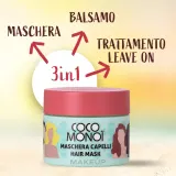 Маска для волос Coco Monoi 3 в 1 питание и блеск, миндальное масло, кокосовое масло, экстракт ромашки, 250 мл — фото 4