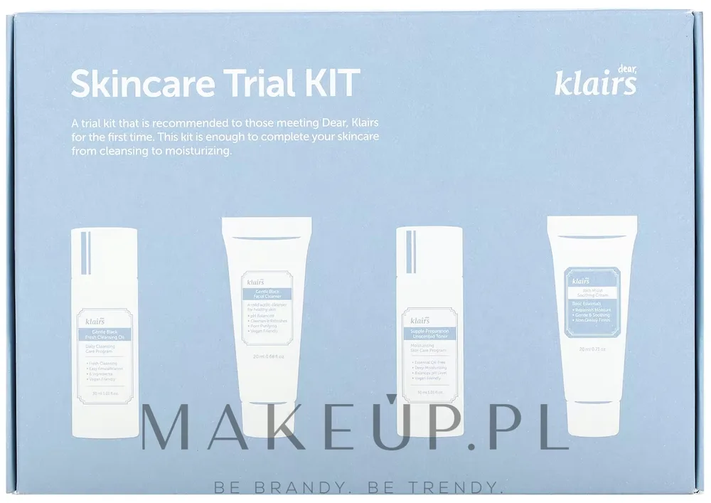 Набор для лица Dear Klairs Trial Kit гидрофильное масло пенка тонер и крем в мини-формате 30+20+30 мл
