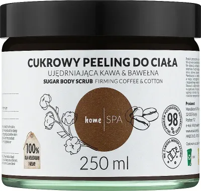 Nova Kosmetyki Nova Kosmetyki HomeSPA Sugar Body Scrub Firming Coffee And Cotton - Укрепляющий сахарный скраб для тела Кофе и Хлопок с арабикой 250 мл