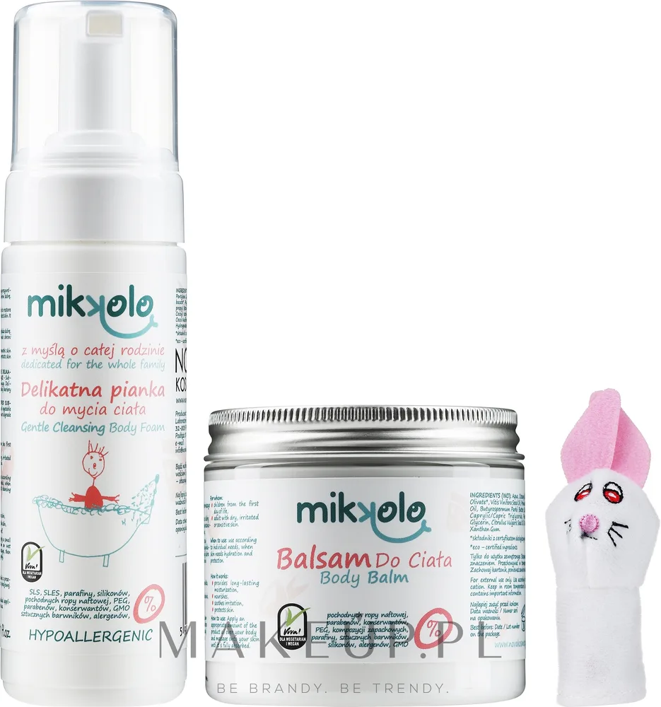 Детский набор Nova Kosmetyki Mikkolo Coconut бальзам и пенка для тела с кокосом и маслом ши и игрушка 200+150 мл