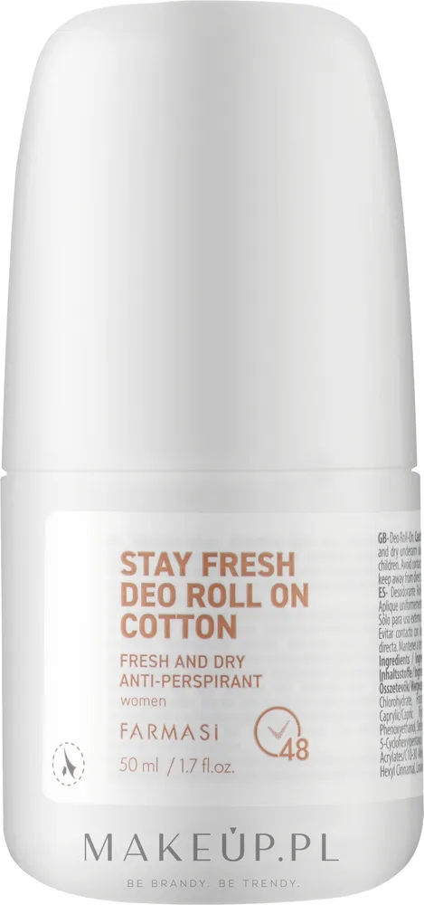 Дезодорант-антиперспирант-ролик Farmasi Stay Fresh Cotton для женщин