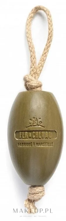 Мыло марсельское Fer A Cheval Olive оливковое овальное с петлёй, 240 г