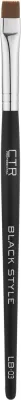 Широкая кисть для окрашивания бровей CTR Black Style LB-03 из синтетического ворса