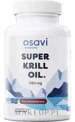 БАД Osavi / Super Krill Oil 1180 mg, масло криля, омега-3, 60