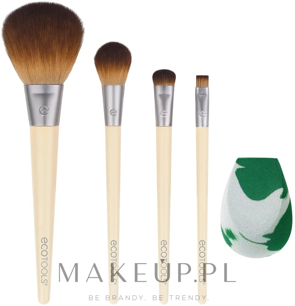 Набор кистей и спонжа для макияжа EcoTools The Core Five Set 5 шт. из бамбука