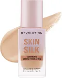 Тональная основа-сыворотка Makeup Revolution Skin Silk Serum сатиновая увлажняющая, 23 мл, оттенок F2 — фото 1
