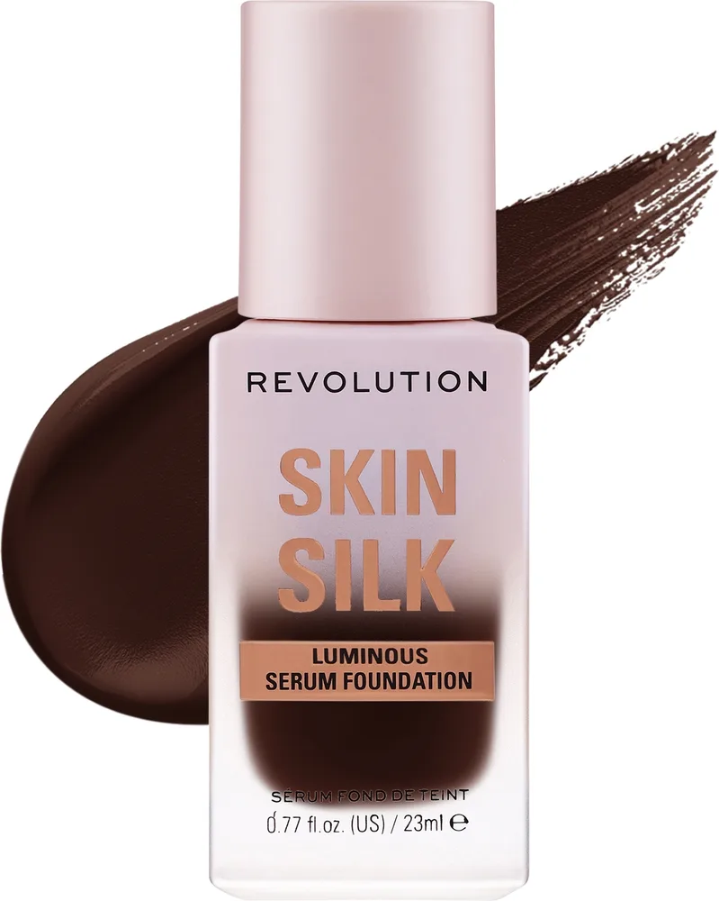 Тональная основа-сыворотка Makeup Revolution Skin Silk Serum сатиновая увлажняющая, 23 мл, оттенок F20