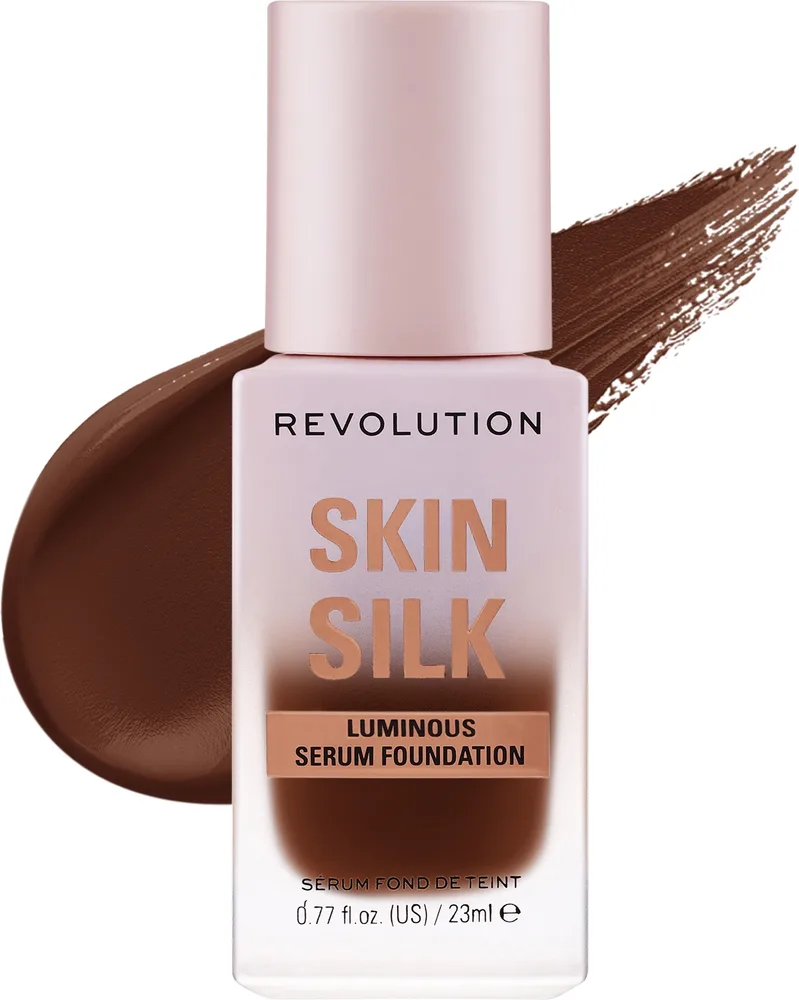 Тональная основа-сыворотка Makeup Revolution Skin Silk Serum сатиновая увлажняющая, 23 мл, оттенок F18