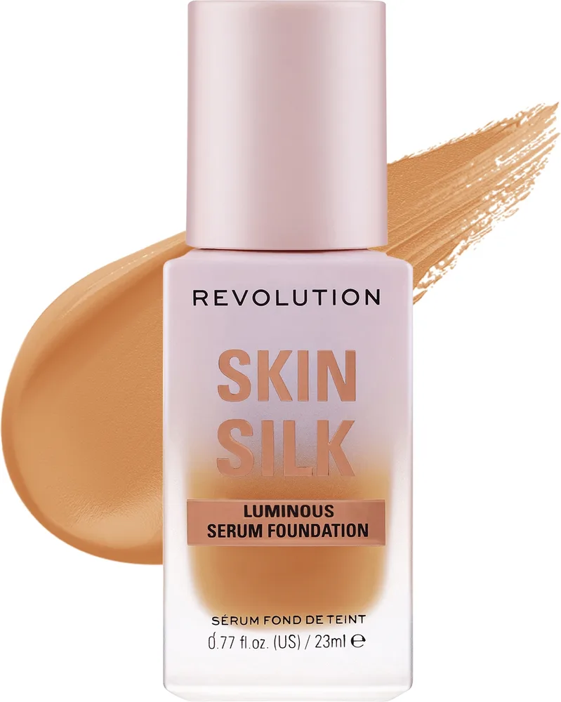 Тональная основа-сыворотка Makeup Revolution Skin Silk Serum сатиновая увлажняющая, 23 мл, оттенок F10.5