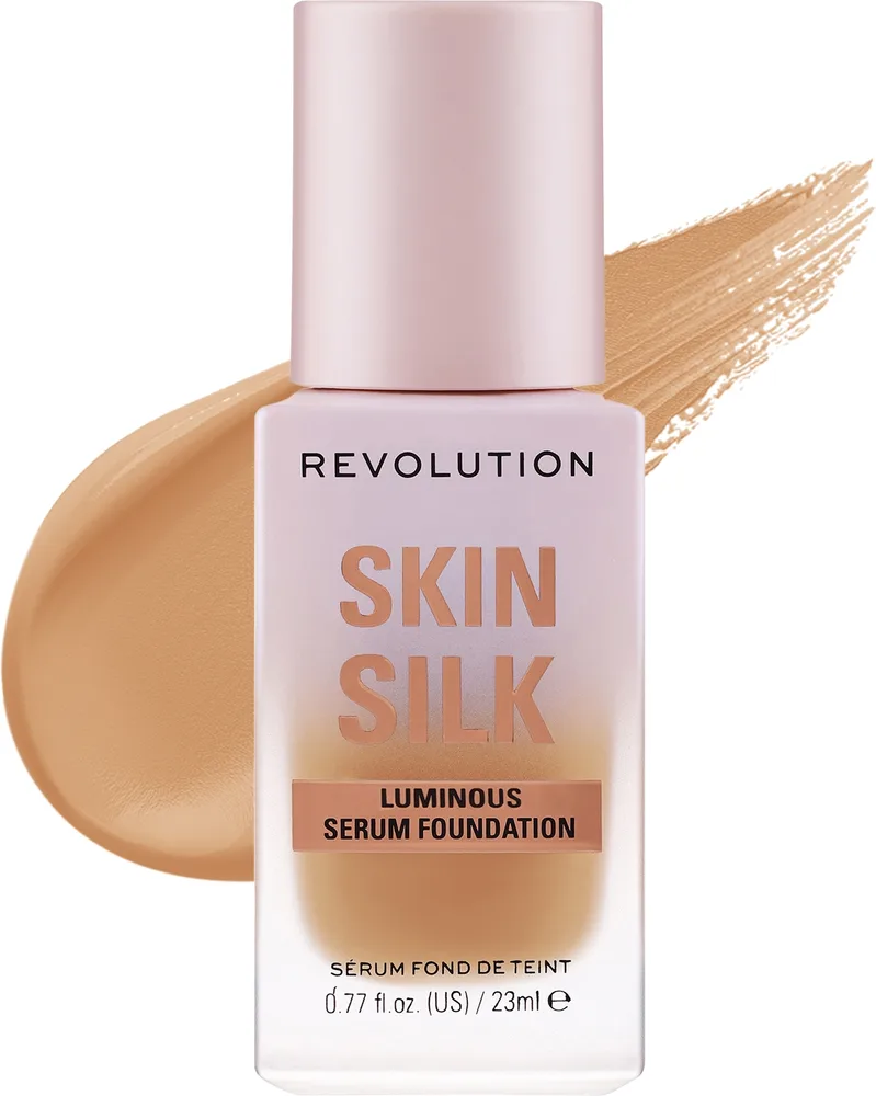 Тональная основа-сыворотка Makeup Revolution Skin Silk Serum сатиновая увлажняющая, 23 мл, оттенок F10
