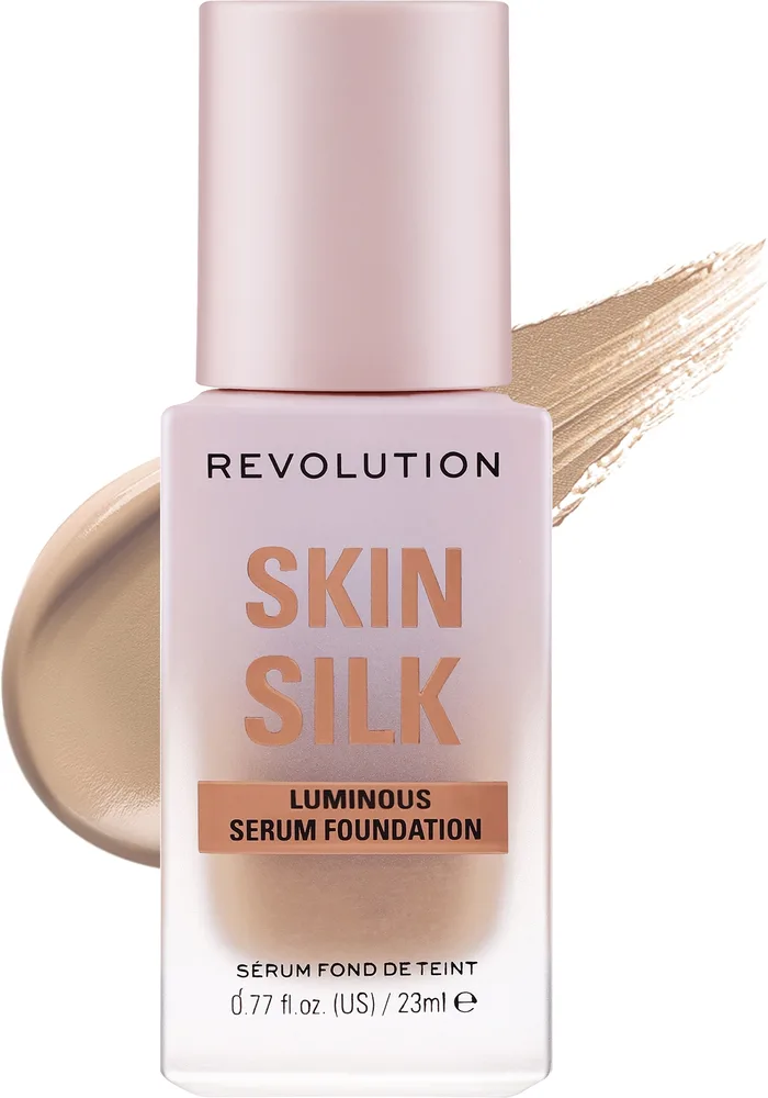 Тональная основа-сыворотка Makeup Revolution Skin Silk Serum сатиновая увлажняющая, 23 мл, оттенок F6.7NC