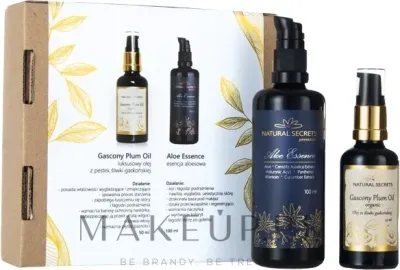Набор для лица Natural Secrets Aloe And Plum эссенция с алоэ и гиалуроном и масло гасконской сливы 100+50 мл