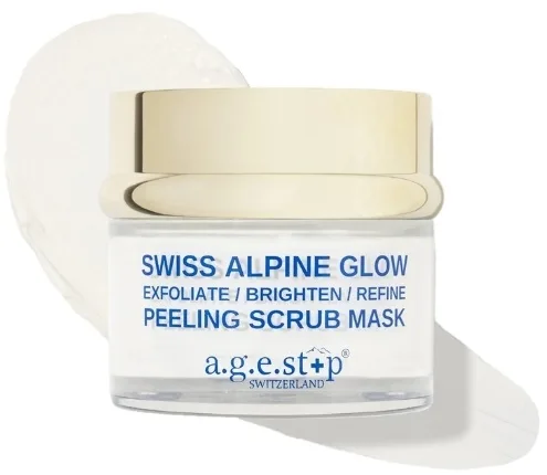 A.G.E. Stop Swiss Alpine Glow Peeling Scrub Mask пилинг-скраб-маска для лица с молочной кислотой и эдельвейсом 50 мл