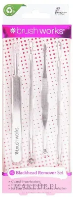 Набор Brushworks Blackhead Remover пинцет петли ложка и лопатка из нержавеющей стали