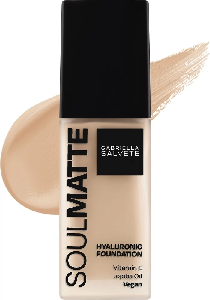 Тональная основа Gabriella Salvete Soulmatte Hyaluronic Foundation матирующая увлажняющая, 30 мл, оттенок 01 - Cold Porcelain