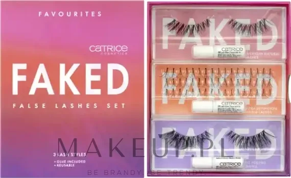Набор накладных ресниц Catrice Faked False Lashes 01 три пары ресниц и клей в футляре