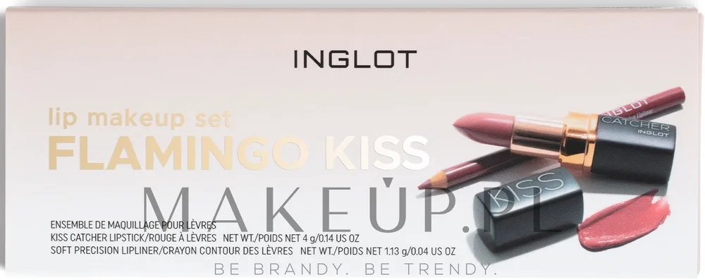 Набор для губ Inglot Flamingo Kiss помада Kiss Catcher и карандаш оттенок пыльно-розовый 4+1.13 г